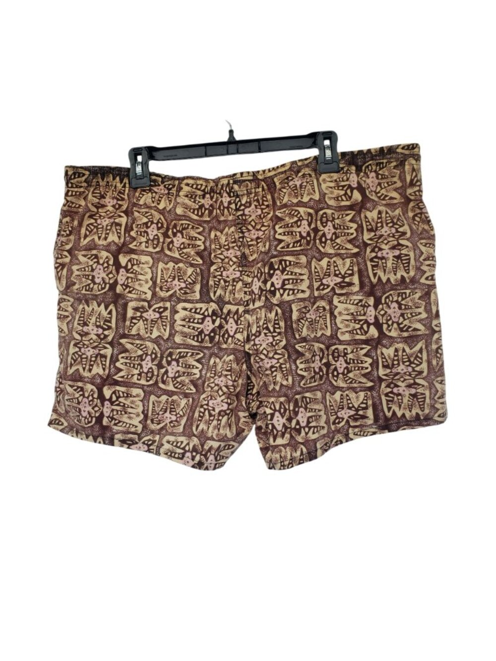 Vintage 1990s Mervyns Cheetah Brand Swim Shorts Mesh Lined Brown Print Retro - Picture 2 of 11